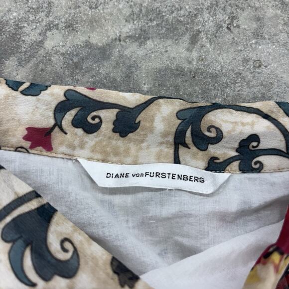 Diane Von Furstenberg Lightweight Silk Floral Bohemian Maxi Skirt 27 in. Waist - Picture 6 of 8